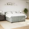 vidaXL Boxspring met matras fluweel lichtgrijs 200x200 cm