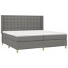 vidaXL Boxspring met matras stof donkergrijs 200x200 cm