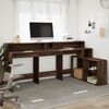 vidaXL Bureau met LED-verlichting 200x104x91 cm hout bruin eikenkleur