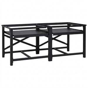 vidaXL Wasmachineverhoger 2 st Zwart 120 x 56 x 52 cm Staal