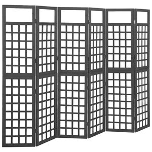 vidaXL Kamerscherm/trellis met 6 panelen 242,5x180 cm vurenhout zwart