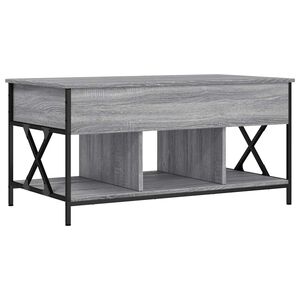vidaXL Salontafel 100x55x50 cm bewerkt hout en metaal grijs sonoma