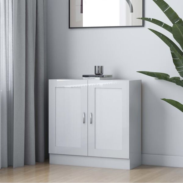 vidaXL Boekenkast 82,5x30,5x80 cm bewerkt hout hoogglans wit