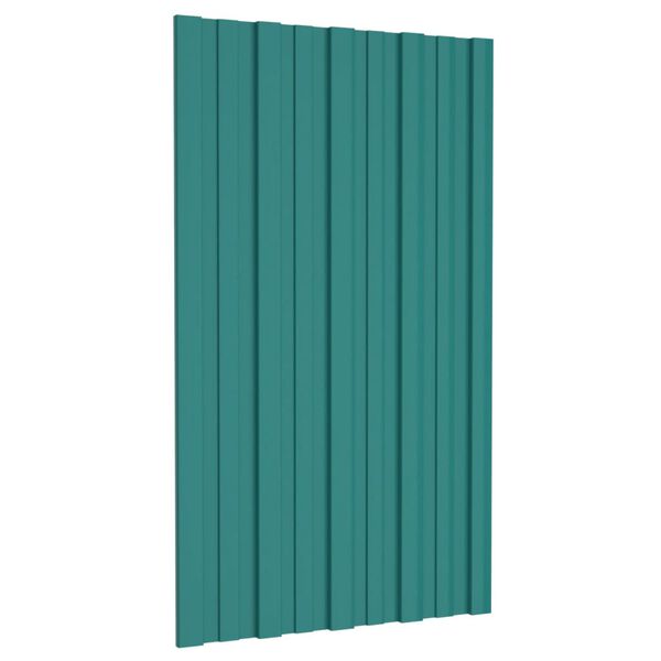 vidaXL Dakpanelen 12 st 80x45 cm gegalvaniseerd staal groen