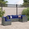 vidaXL 5-delige Loungeset met kussens poly rattan grijs