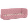 vidaXL Hoekbedframe met matras met hoofdeinde Roze 80 x 200 cm Fluweel