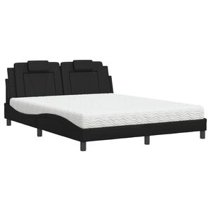 vidaXL Bed "Viana" met matras kunstleer zwart 160x200 cm