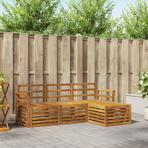 vidaXL Sofa-Sets 4 pcs Naturel Massief Acaciahout