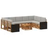 vidaXL Sofa-Sets 10 pcs Naturel en lichtgrijs Massief Acaciahout