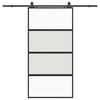vidaXL Schuifdeur met beslagset 102,5x205 cm gehard glas zwart