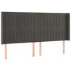 vidaXL Hoofdbord met randen 183x16x118/128 cm fluweel donkergrijs