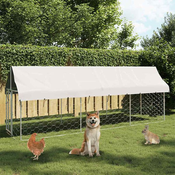 vidaXL Hondenkennel voor buiten met dak 400x100x150 cm