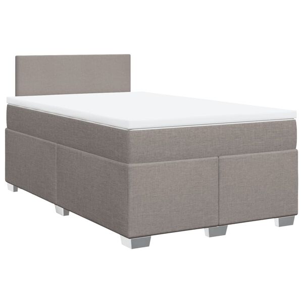 vidaXL Boxspring met matras stof taupe 120x200 cm