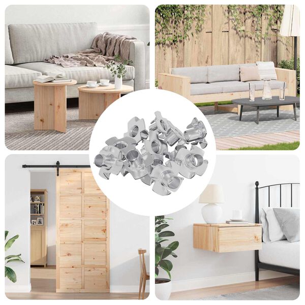 vidaXL Gestanste T-moer 7200 pcs Zilver M6 mm Staal