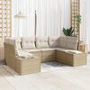 vidaXL Tuin Sofa Set met kussen 6 pcs Beige poly rattan