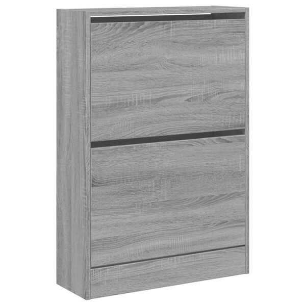 vidaXL Schoenenkast 60x21x87,5 cm bewerkt hout grijs sonoma eikenkleur