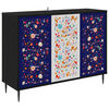 vidaXL Dressoir MAINZ Zwart eiken 102 x 33 x 76 cm Bewerkt hout