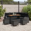 vidaXL Tuin Sofa Set met kussen 9 pcs Zwart Poly riet