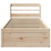 vidaXL Bedframe met hoofdbord massief grenenhout 75x190 cm