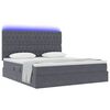 vidaXL Opbergbed met LED met matras Donkergrijs 180 x 200 cm Fluweel