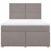 vidaXL Boxspring met matras stof taupe 140x200 cm