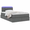 vidaXL Opbergbed met LED met matras Donkergrijs 120 x 190 cm Stof
