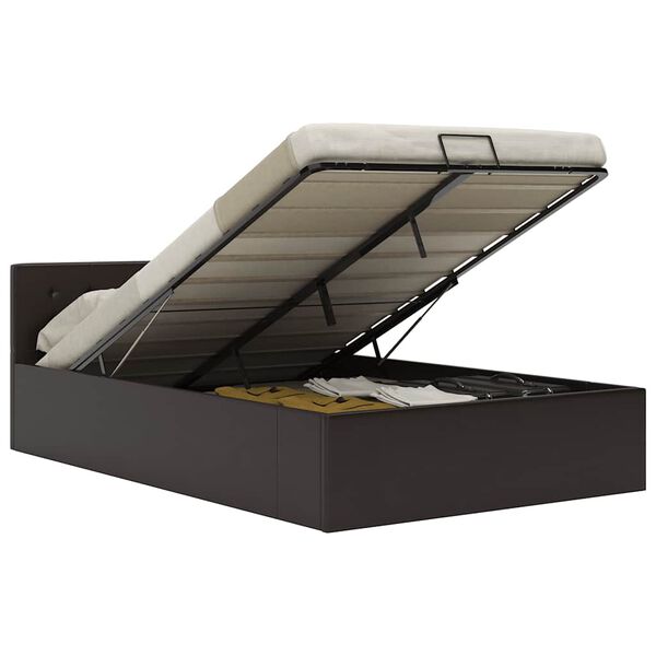 vidaXL Bedframe met opslag hydraulisch kunstleer grijs 120x200 cm