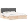 vidaXL Bedframe met Gevoerd Hoofdgedeelte Donkergrijs 180 x 200 cm