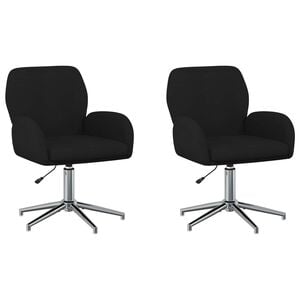 vidaXL Draaiende Bureaustoelen 2 st 54 x 58 x 90 cm Zwart Stof