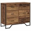vidaXL Ladekast met lade met opslag 2 pcs Oudhout 91 x 35,5 x 74,5 cm