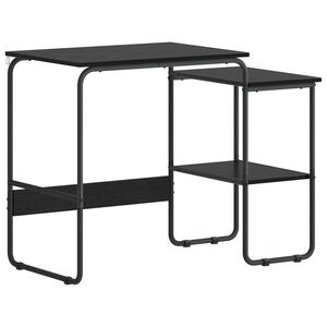 vidaXL Bureau met opbergruimte Zwart eiken 100 x 50 x 75 cm