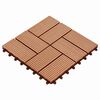vidaXL Terras Tegel 11 st Teakhout 30 x 30 cm WPC