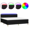 vidaXL Boxspring met matras en LED stof zwart 180x200 cm