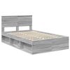 vidaXL Bedframe Grijs Sonoma 120 x 190 cm Massief grenenhout