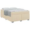 vidaXL Bedframe met matras Cr&egrave;me 160 x 200 cm Stof