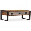 vidaXL Salontafel met 3 lades 100x50x35 cm massief gerecycled hout