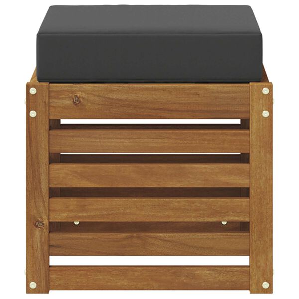 vidaXL Hocker 2 Stuk Natuurlijk en Antraciet Massief Acaciahout