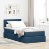 vidaXL Opbergbed met LED met matras met LED Blauw 100 x 200 cm Stof