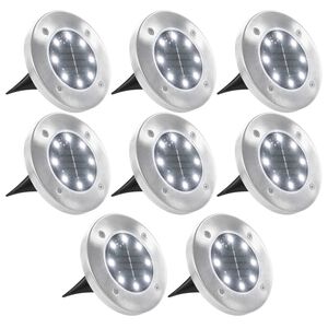vidaXL Grondlampen 8 st solar LED wit