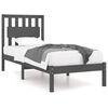 vidaXL Bedframe massief grenenhout grijs 100x200 cm