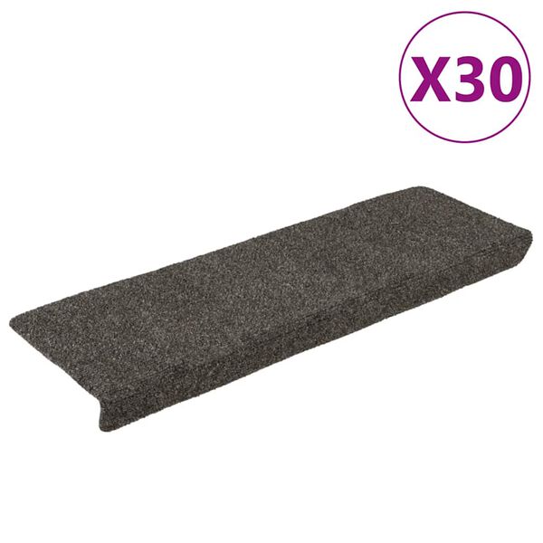 vidaXL Trapmatten Zelfklevend 30 stuks 65x21x4 cm Antraciet Rechthoekige Rand