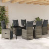 vidaXL Tuin Eetset met kussen 7 pcs Beige Poly riet