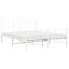 vidaXL Bedframe met hoofd- en voeteneinde metaal wit 150x200 cm