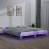 vidaXL Bedframe LED massief hout wit 135x190 cm