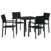 vidaXL Tuin eettafelset 5 pcs Zwart Gepoedercoat staal