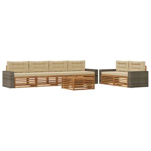 vidaXL Buiten bankenset 7 st Natuurlijk en Beige Polyester
