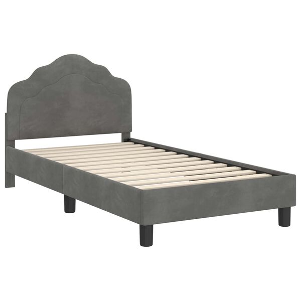 vidaXL Bedframe voor kinderen met hoofdbord Donkergrijs 80 x 160 cm