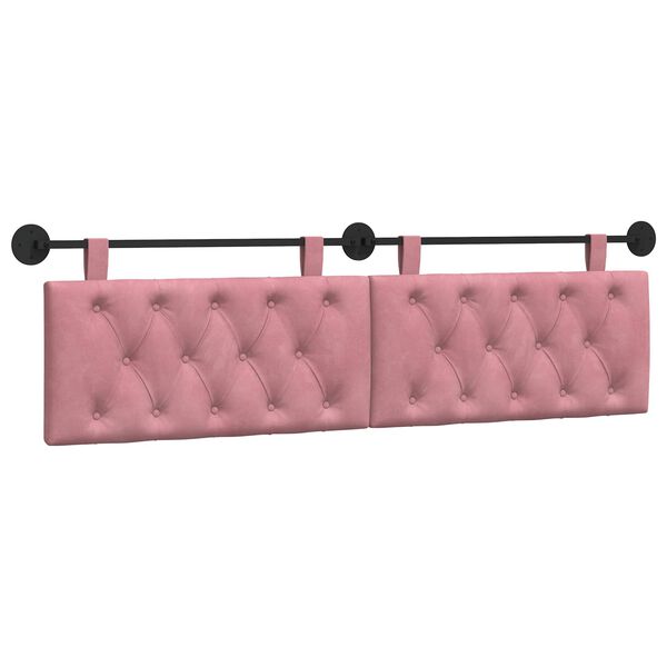 vidaXL Hangend Hoofdeinde Wandgemonteerd Roze 190 x 55 x 7 cm Fluweel