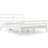 vidaXL Bedframe massief grenenhout wit 120x190 cm