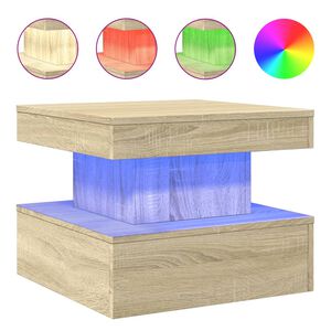 vidaXL Salontafel met LED-verlichting 50x50x40 cm sonoma eiken